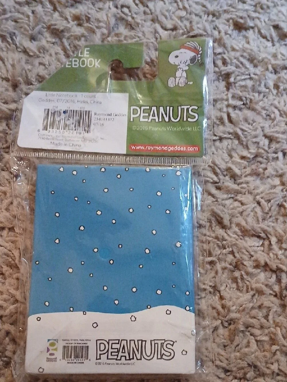 Peanuts Little Notebook - Blue, Green, Red Holiday Cover